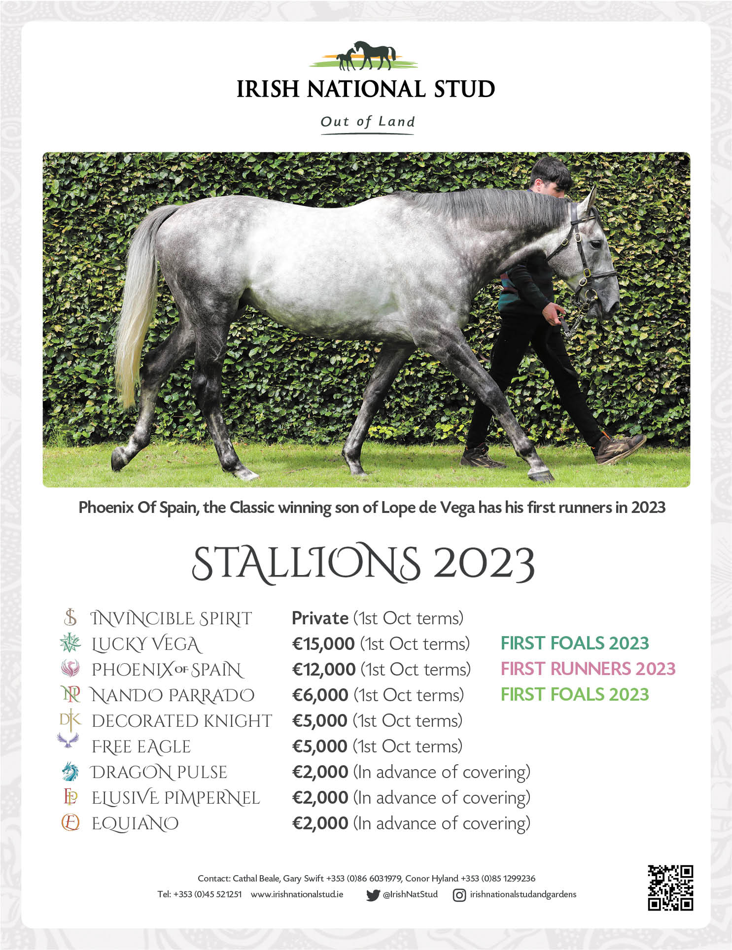 Irish National Stud Stallion Fees 2023